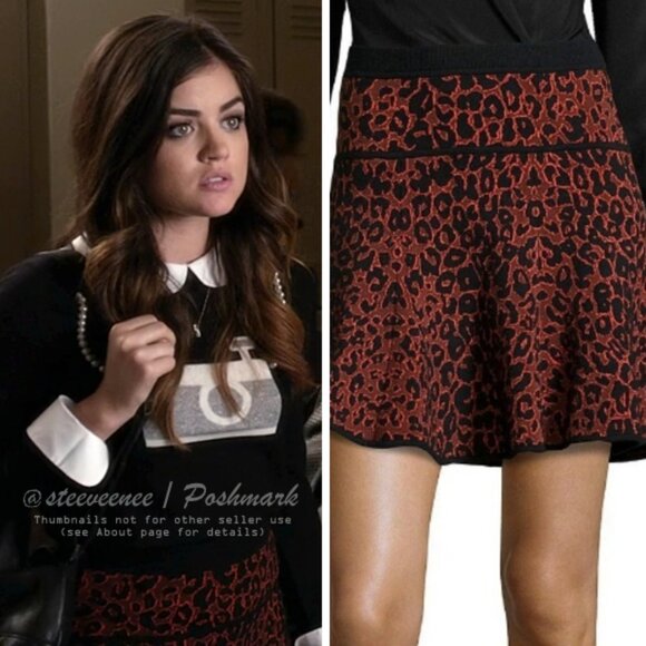 A.L.C. Ellington Leopard Print Skirt ASO Aria Montgomery - Picture 2 of 10